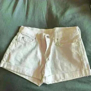 7 For All Mankind white jean shorts